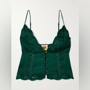 Farm Rio Richelieu Beaded Satin Camisole